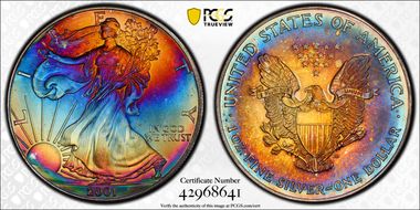 2001 $1 Silver Eagle MS67