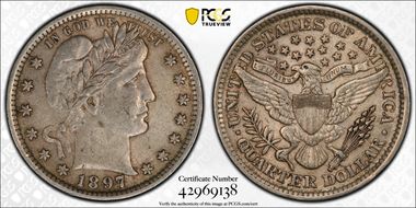 1897 25C AU50