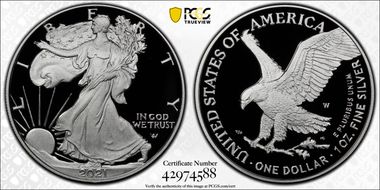 2021-W  $1 Silver Eagle - Type 2 First Strike PR70DCAM