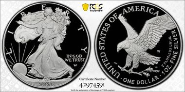 2021-W  $1 Silver Eagle - Type 2 First Strike PR70DCAM