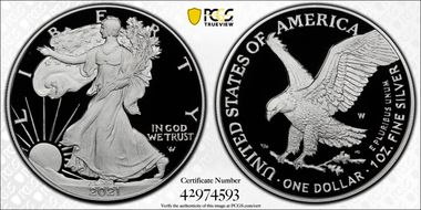 2021-W  $1 Silver Eagle - Type 2 First Strike PR70DCAM