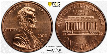 2000-D 1C MS67RD