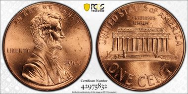 2000 1C "Cheerios" Cent MS66RD