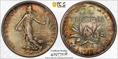 1918 50C Gad-420 F-190 MS65