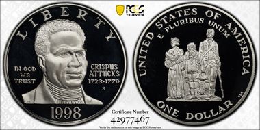 1998-S $1 Crispus Attucks PR69DCAM