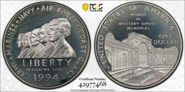 1994-P $1 Women Military PR68DCAM
