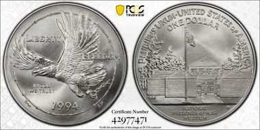 1994-W $1 P. O. W. MS70