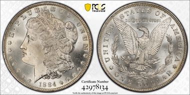 1884-O $1 VAM 6, O/O MS66+