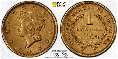 1854 G$1 Type 1 MS62