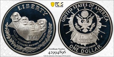 1991-S $1 Mount Rushmore PR69DCAM