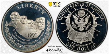 1991-S $1 Mount Rushmore PR68DCAM