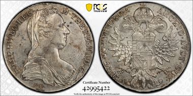 "1780"-S.F. Thaler Modern Restrike (1853-Present) AU53