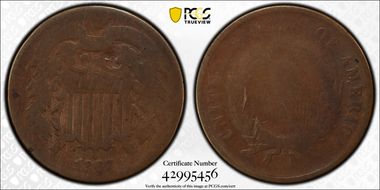 1867 2C Doubled Die Obverse AG3BN