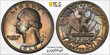 1969-S 25C PR67
