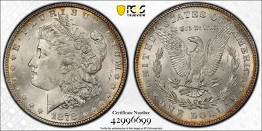 1878 7TF $1 R78, VAM 84, Line Under 8 MS63