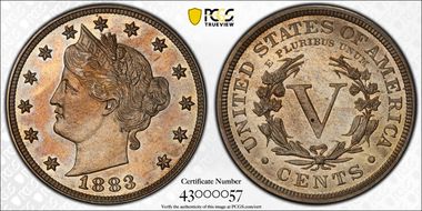 1883 5C With CENTS PR1