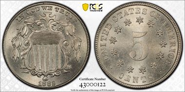 1882 5C MS65
