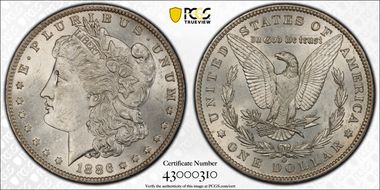 1886-O $1 AU58