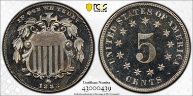 1883 5C Shield PR65CAM