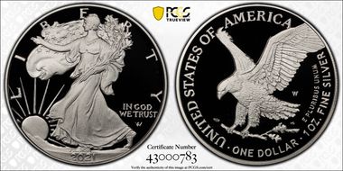 2021-W  $1 Silver Eagle - Type 2 PR70DCAM