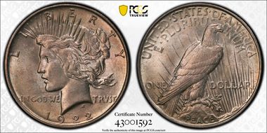 1922-D $1 AU58