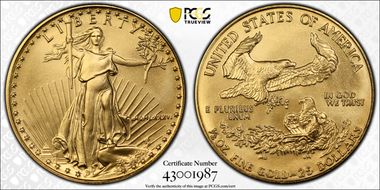 1986 $25 Gold Eagle MS70