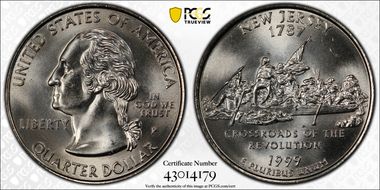 1999-P 25C New Jersey MS66