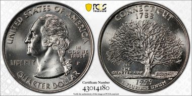 1999-P 25C Connecticut MS66