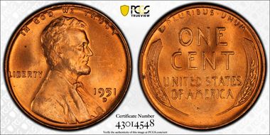 1951-D 1C MS65RD
