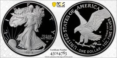 2021-W  $1 Silver Eagle - Type 2 PR70DCAM