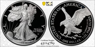 2021-S $1 Silver Eagle - Type 2 First Strike PR69DCAM