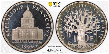 1996 100 Fr Pantheon Gad-898 PR67DCAM