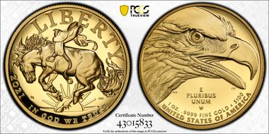 2021-W $100 American Liberty High Relief .9999 Fine First Strike PR69DCAM