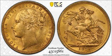 1871 Sov S-3856A St. George Sm BP MS62