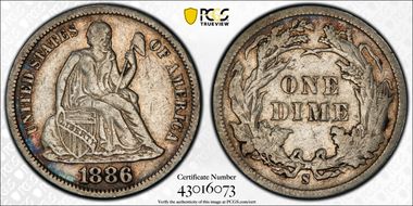 1886-S 10C F-101 VF30