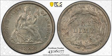 1888-S 10C F-112 AU50