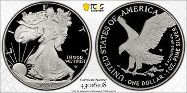2021-W  $1 Silver Eagle - Type 2 PR69DCAM