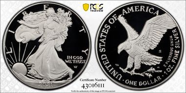 2021-S $1 Silver Eagle - Type 2 First Strike PR69DCAM