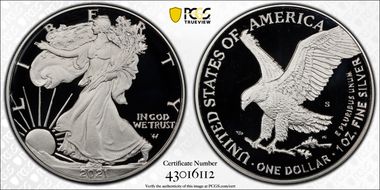 2021-S $1 Silver Eagle - Type 2 First Strike PR69DCAM
