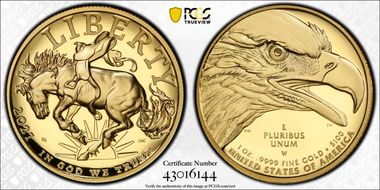 2021-W $100 American Liberty High Relief .9999 Fine First Strike PR70DCAM