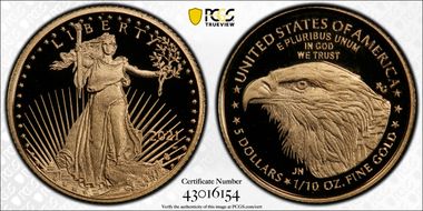 2021-W $5 Gold Eagle - Type 2 PR69DCAM