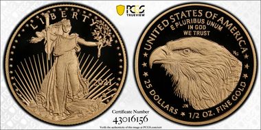 2021-W $25 Gold Eagle - Type 2 PR70DCAM