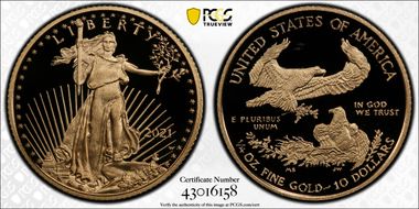 2021-W $10 Gold Eagle - Type 1 PR69DCAM