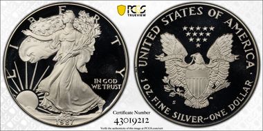1987-S $1 Silver Eagle PR69DCAM