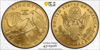 2008-W $5 Bald Eagle MS70