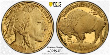 2011-W $50 American Buffalo .9999 Fine Gold PR69DCAM