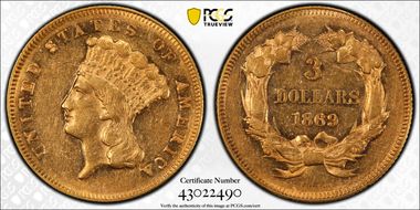 1869 $3 AU55