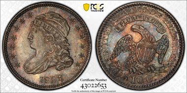 1828 10C Small Date MS65