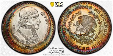 1967-Mo Peso KM-459 MS66