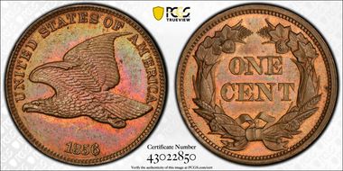1856 1C Flying Eagle PR64